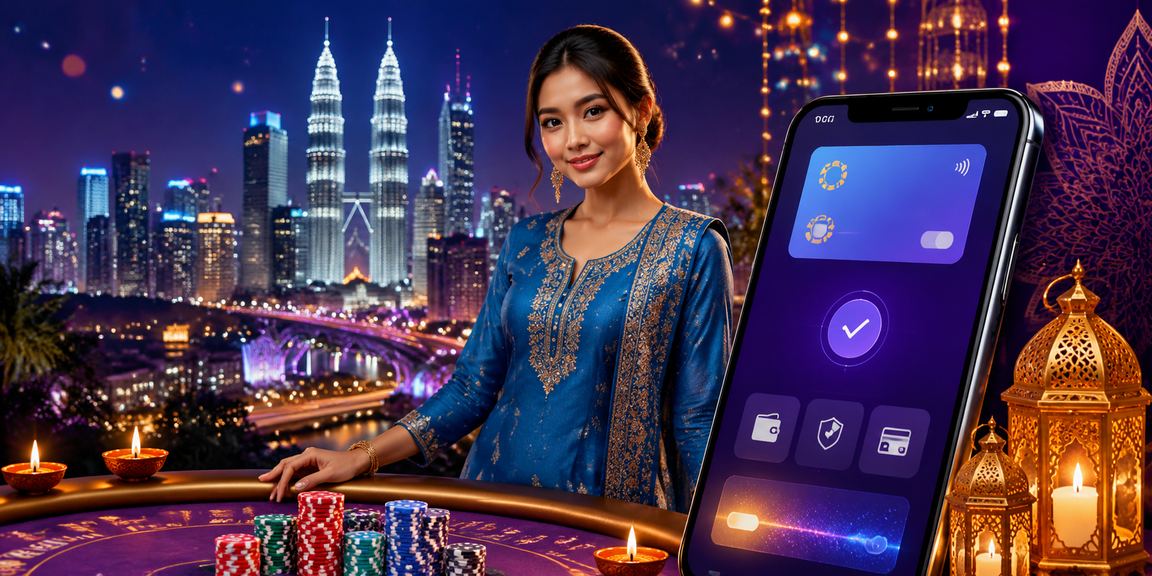 Pengguna bermain kasino mudah alih di Kuala Lumpur dengan pakaian baju kurung